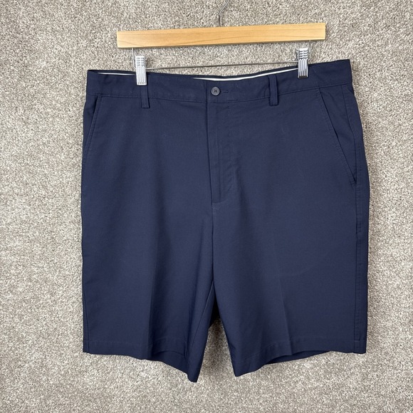 FJ FootJoy Golf Shorts Men's 36 10" Inseam Blue Poly Spandex Stretch Chino - Picture 1 of 6